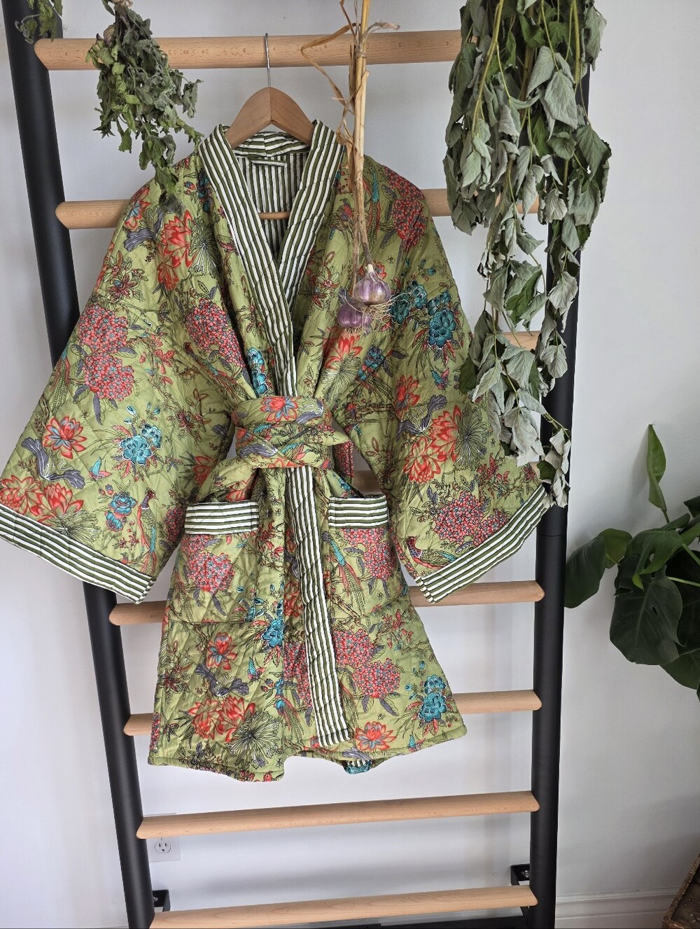 Handmade Thick Quilted Cotton Kimono Robe
